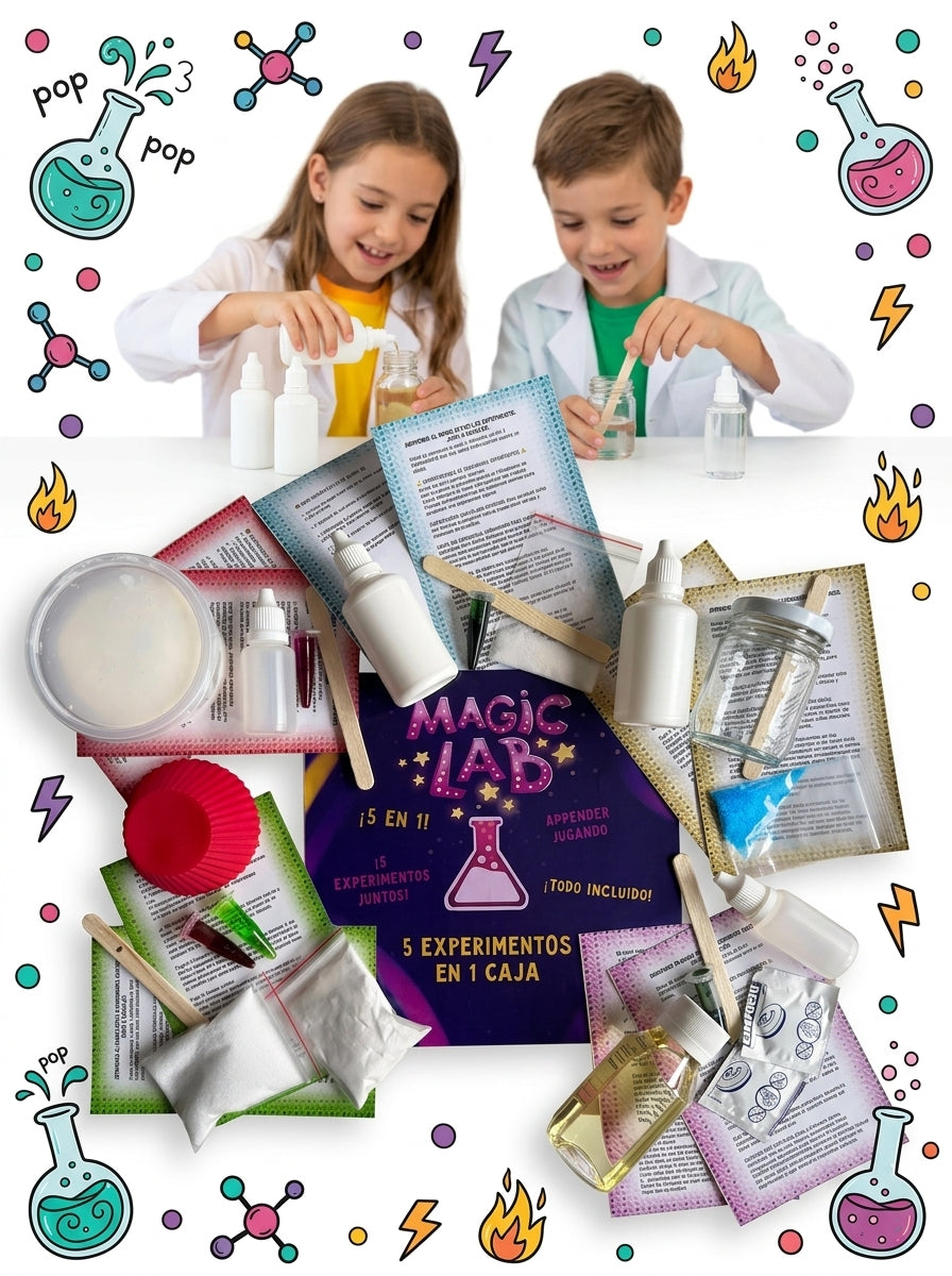 Kit Experimentos Científicos 5 En 1 Para Chicos