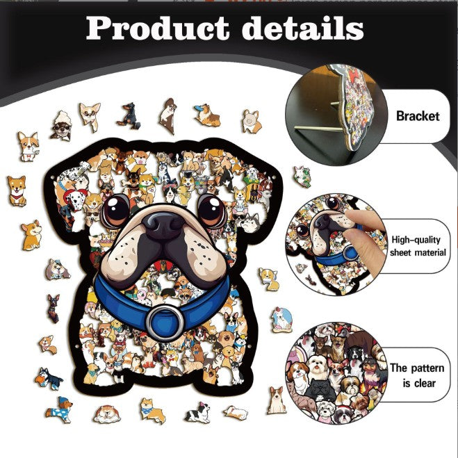 Rompecabezas De Madera 3d Perro Puzzle Premium 136 Piezas