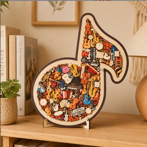 Puzzle Madera Notas Musicales Juego Educativo Regalo