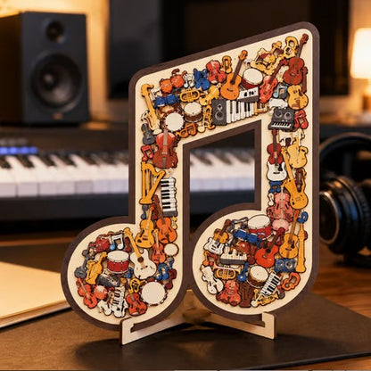 Puzzle Madera Notas Musicales Juego Educativo Regalo