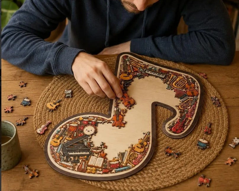 Puzzle Madera Notas Musicales Juego Educativo Regalo