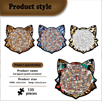 Rompecabezas Madera Gato Multicolor 135 Piezas Irregular