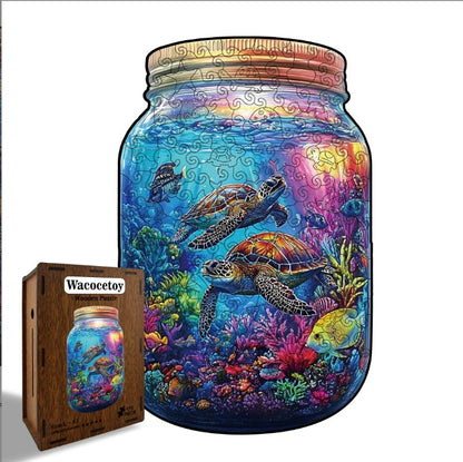 Rompecabezas Madera Botella Marina 3d Con Alcancia
