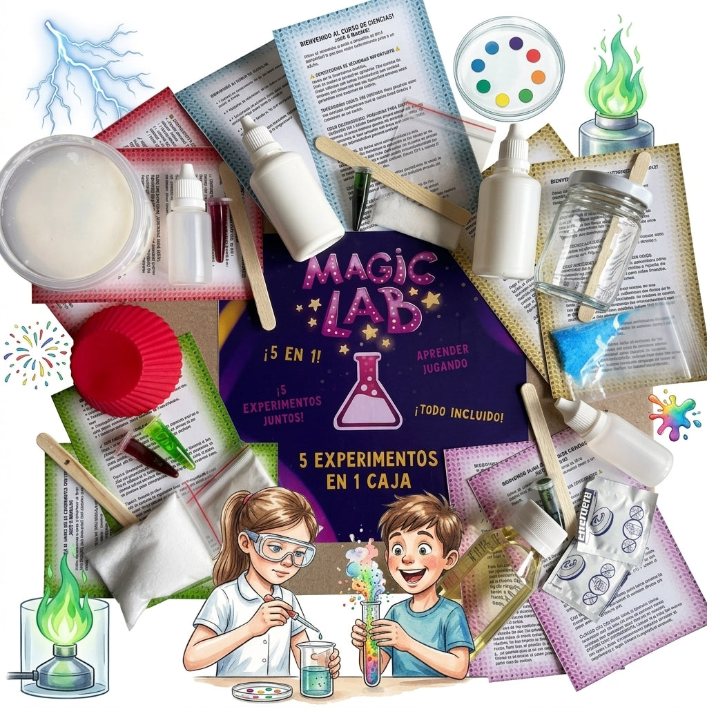 Kit Experimentos Científicos 5 En 1 Para Chicos