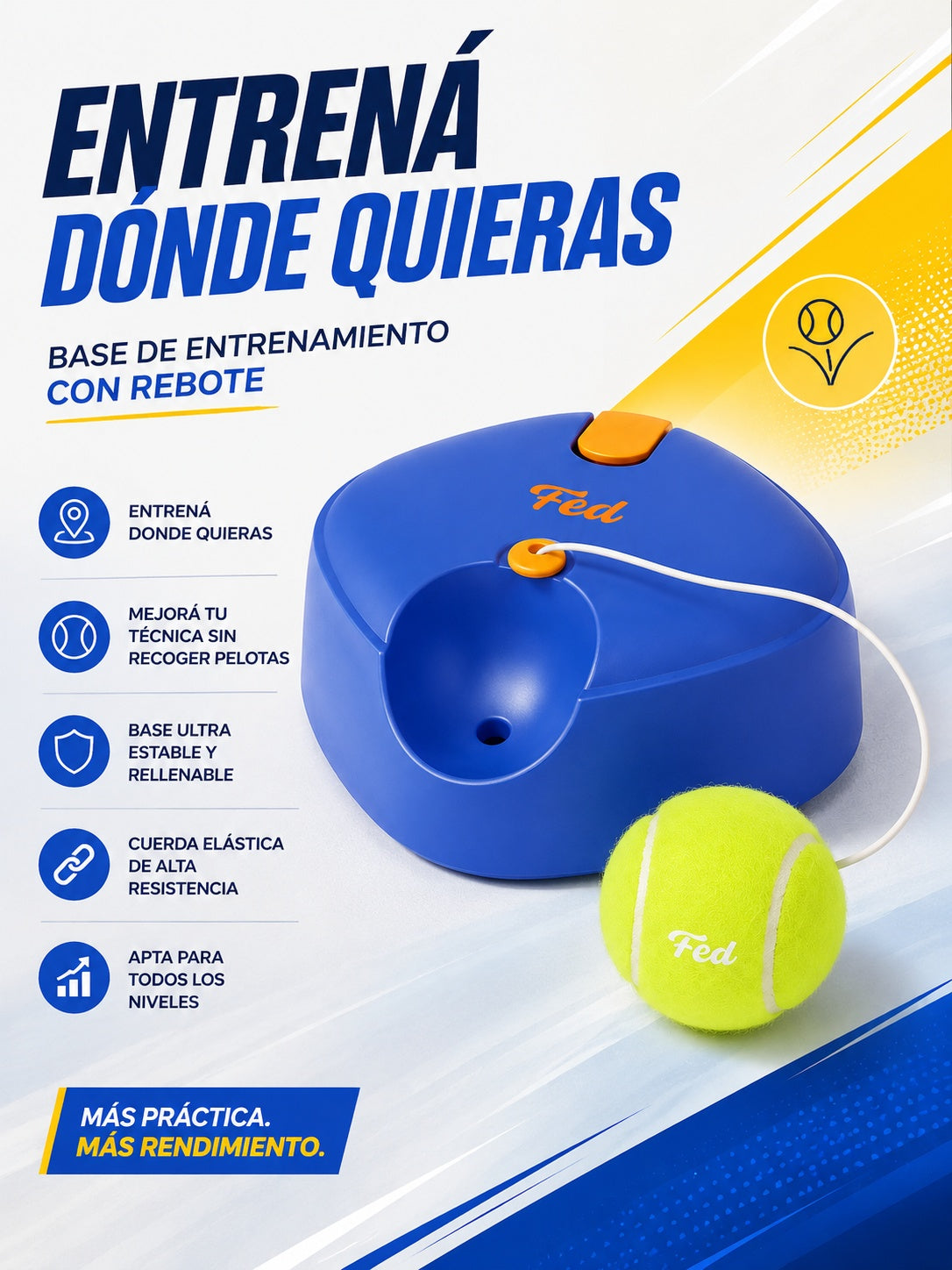 Base De Entrenamiento Con 2 Pelotas De Rebote - Azul