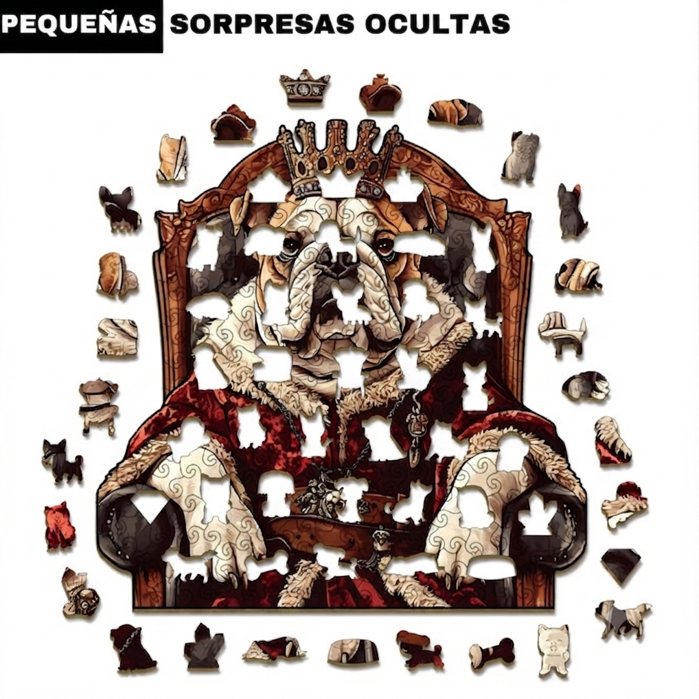 Rompecabezas Madera Bulldog Irregular Dificultad Alta