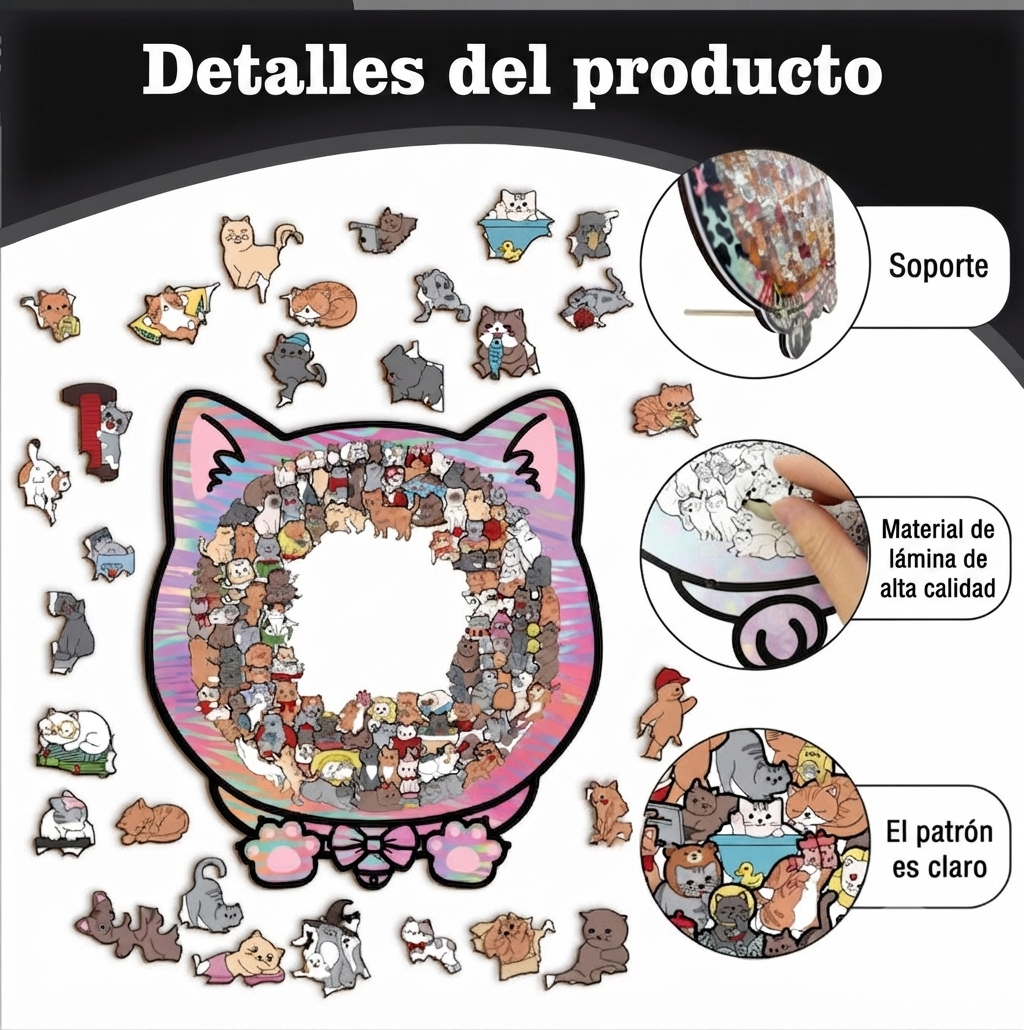 Rompecabezas Madera Gato Naranja 135 Piezas Irregular