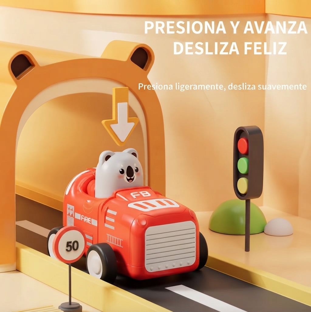 Set 3 Vehículos Inerciales Avión Y Auto A Presión Niño