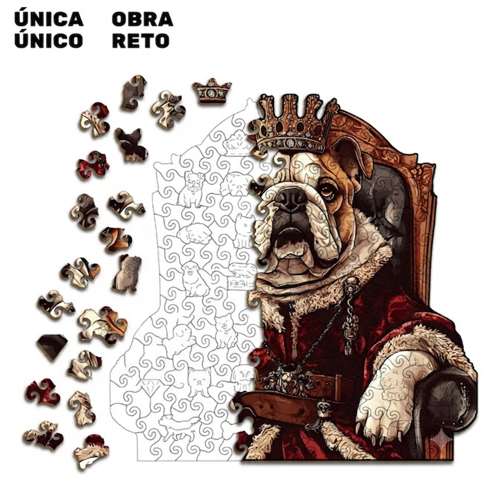 Rompecabezas Madera Bulldog Irregular Dificultad Alta