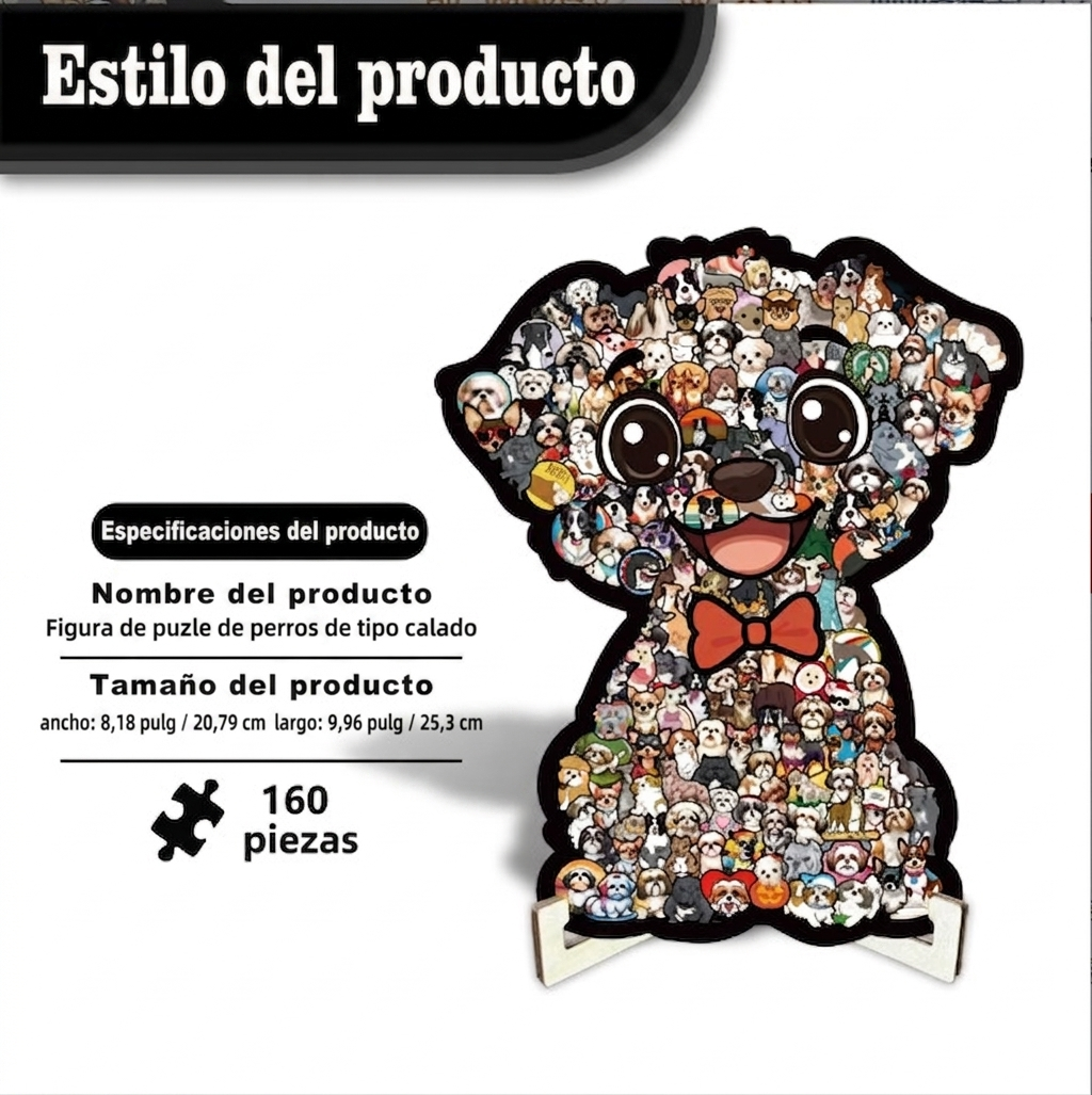 Rompecabezas De Madera Perro Calado Premium 160 Piezas
