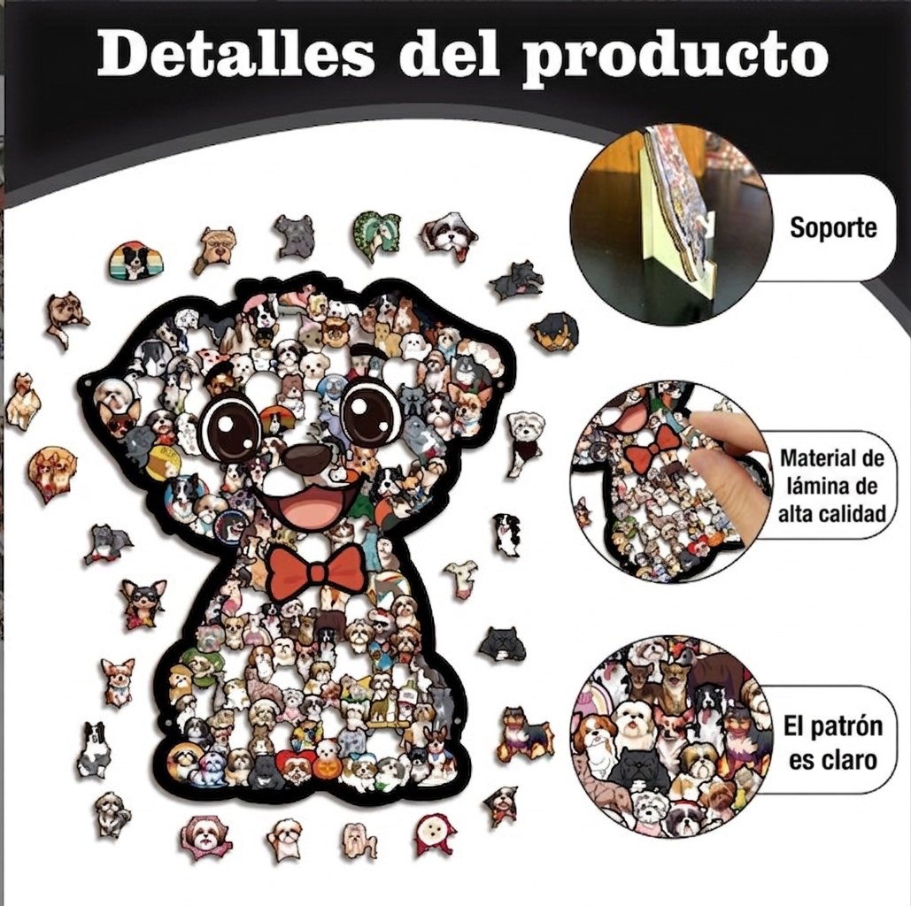 Rompecabezas De Madera Perro Calado Premium 160 Piezas