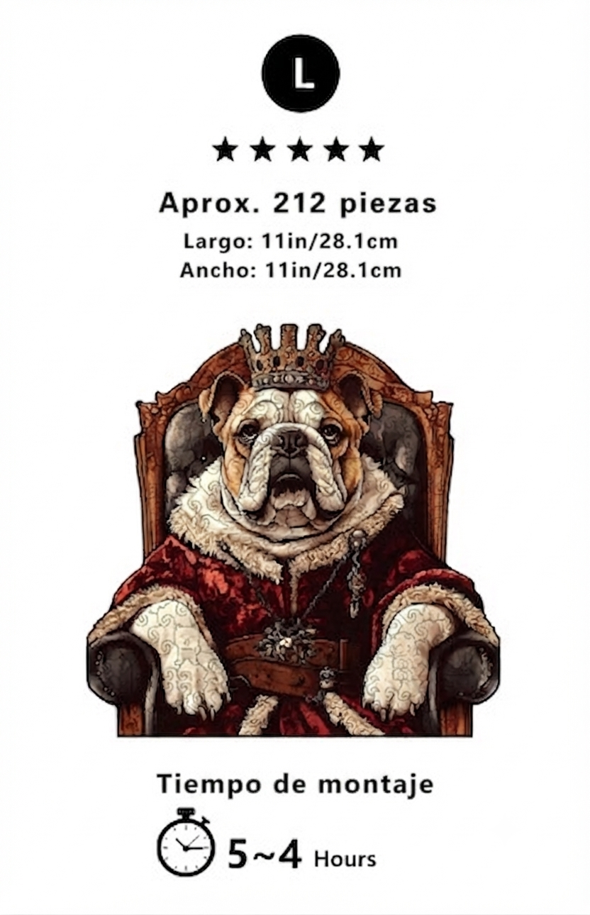 Rompecabezas Madera Bulldog Irregular Dificultad Alta
