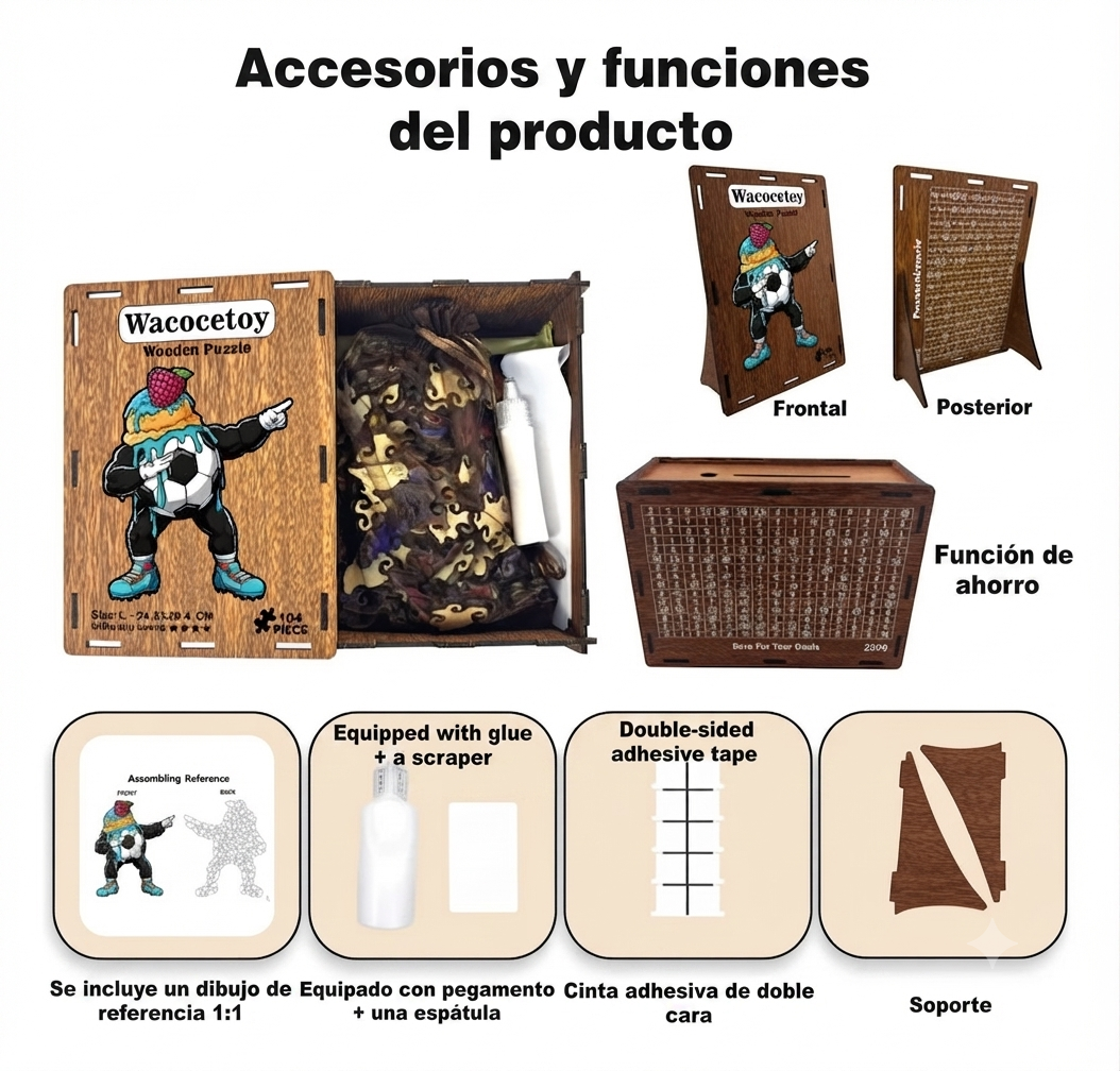 Puzzle Madera Futbol Mundial Irregular Dificultad Alta