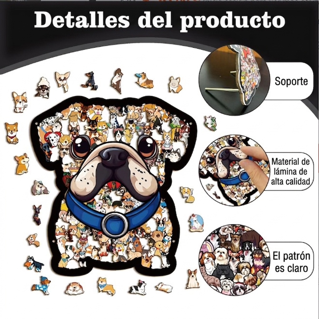 Rompecabezas De Madera 3d Perro Puzzle Premium 136 Piezas