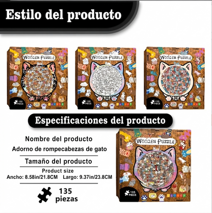 Rompecabezas Madera Gato Naranja 135 Piezas Irregular