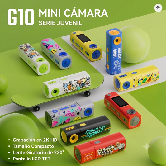 Mini Camara Digital Ccd Retro G10 Lente Giratorio 2k