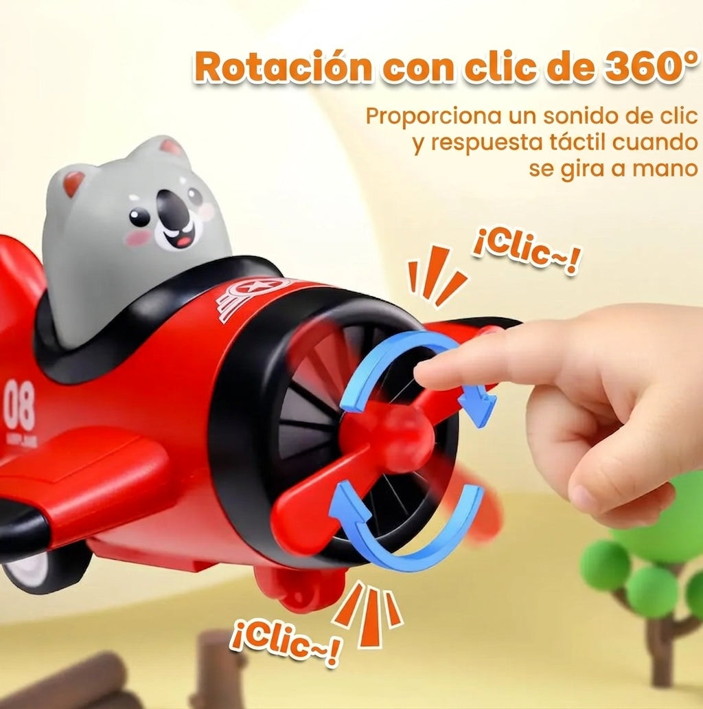 Set 3 Vehículos Inerciales Avión Y Auto A Presión Niño