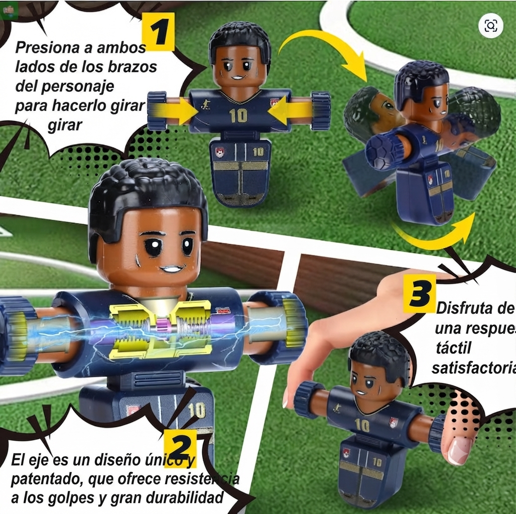 Fut Magic Set X2 Jugadores Spinner Con Pelota Y Base