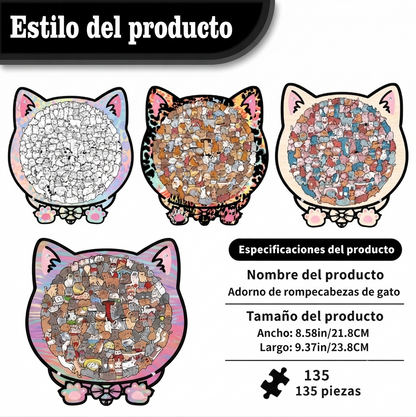 Rompecabezas Madera Gato Naranja 135 Piezas Irregular