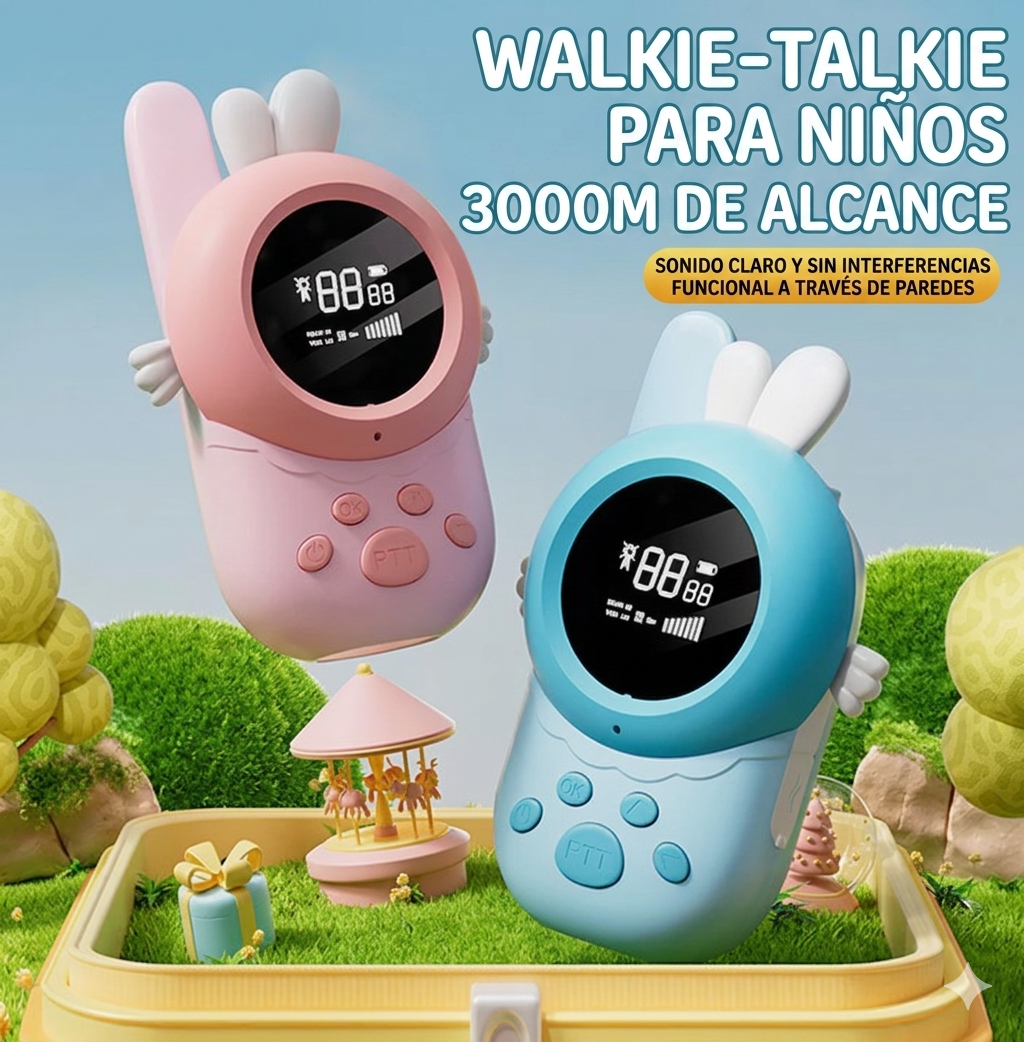 Set 2 Walkie Talkies Para Niños Diseño Animales