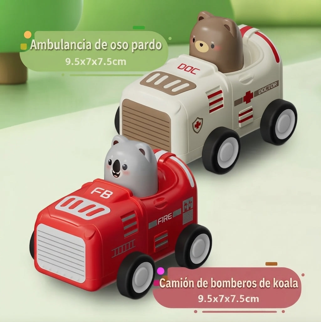 Set 3 Vehículos Inerciales Avión Y Auto A Presión Niño