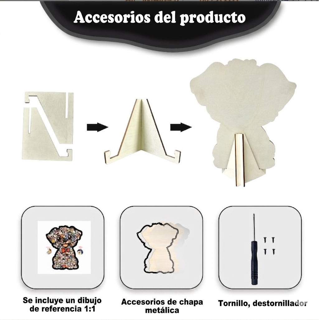Rompecabezas De Madera 3d Perro Puzzle Premium 136 Piezas