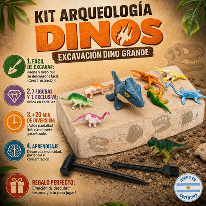 Kit Arqueología Niños Excavación Fósiles Figuras Sorpresa