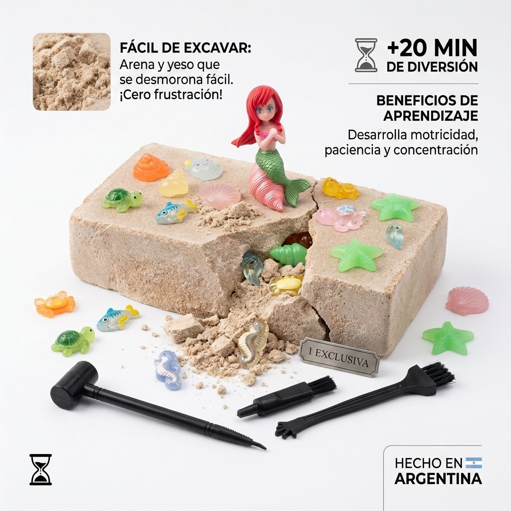 Kit Arqueología Niños Excavación Fósiles Figuras Sorpresa