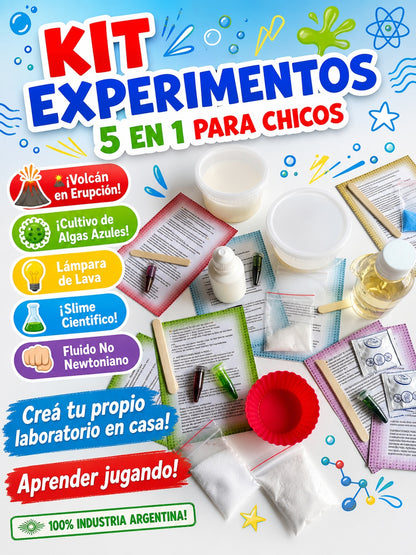 Kit Experimentos Científicos 5 En 1 Para Chicos