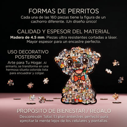 Rompecabezas De Madera Perro Calado Premium 160 Piezas