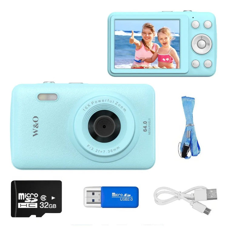 Cámara Digital W&o Q3 64mp 2.5k + Sd 32gb + Funda Regalo