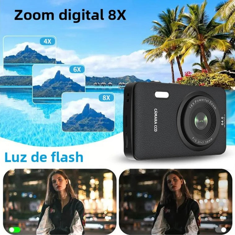 Cámara Digital W&o Q3 64mp 2.5k + Sd 32gb + Funda Regalo