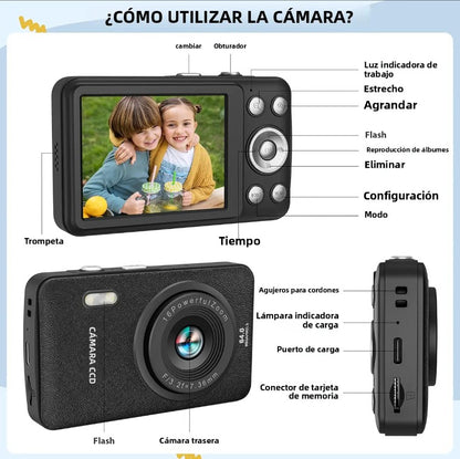 Cámara Digital W&o Q3 64mp 2.5k + Sd 32gb + Funda Regalo