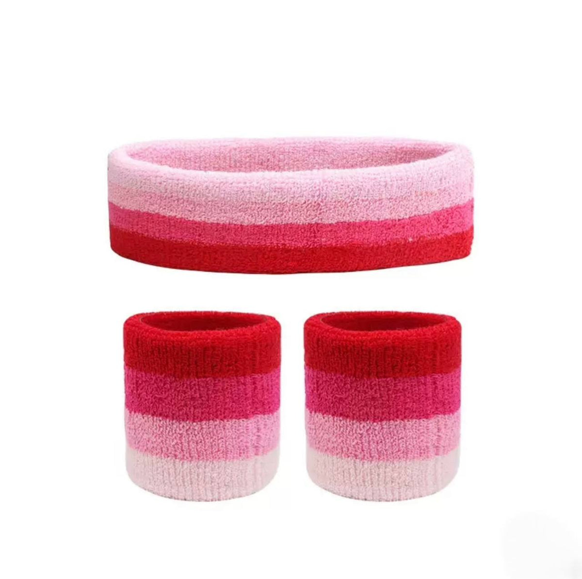 Set Deportivo: Diadema Y 2 Muñequeras Algodón Absorbente