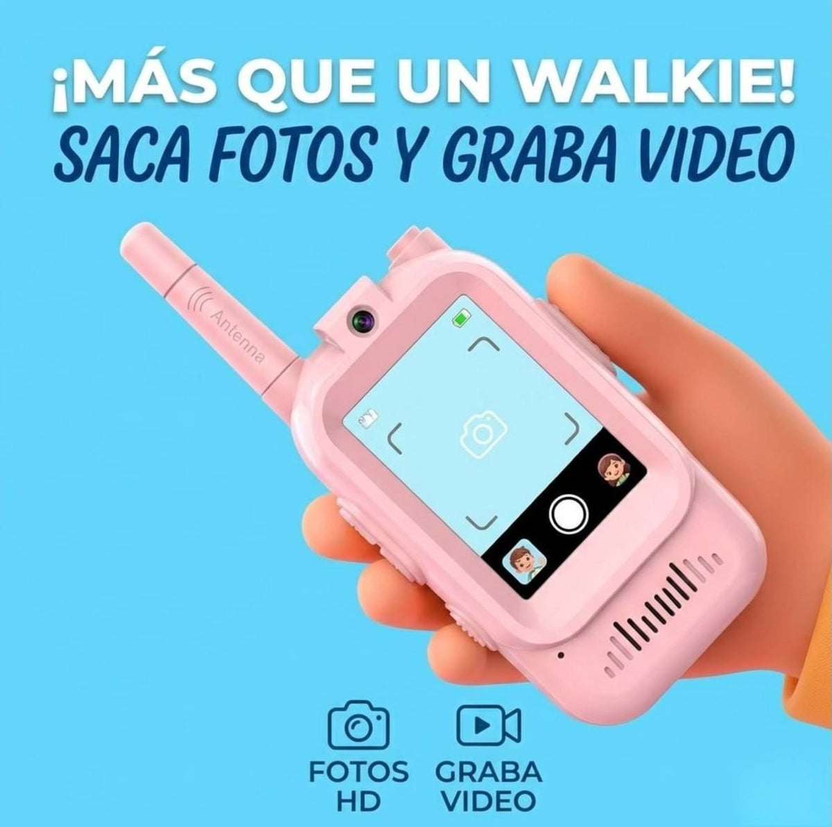 Walkie Talkie Video Camara Infantil Handy Recargable Hd X2