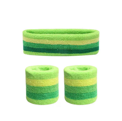 Set Deportivo: Diadema Y 2 Muñequeras Algodón Absorbente