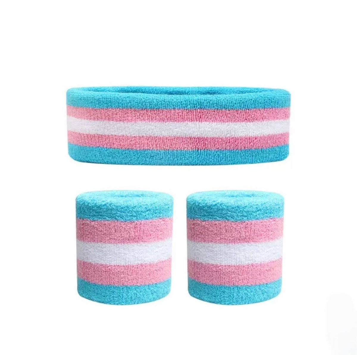 Set Deportivo: Diadema Y 2 Muñequeras Algodón Absorbente