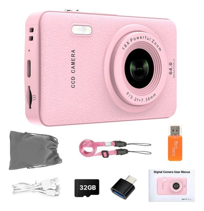 Cámara Digital W&o Q3 64mp 2.5k + Sd 32gb + Funda Regalo