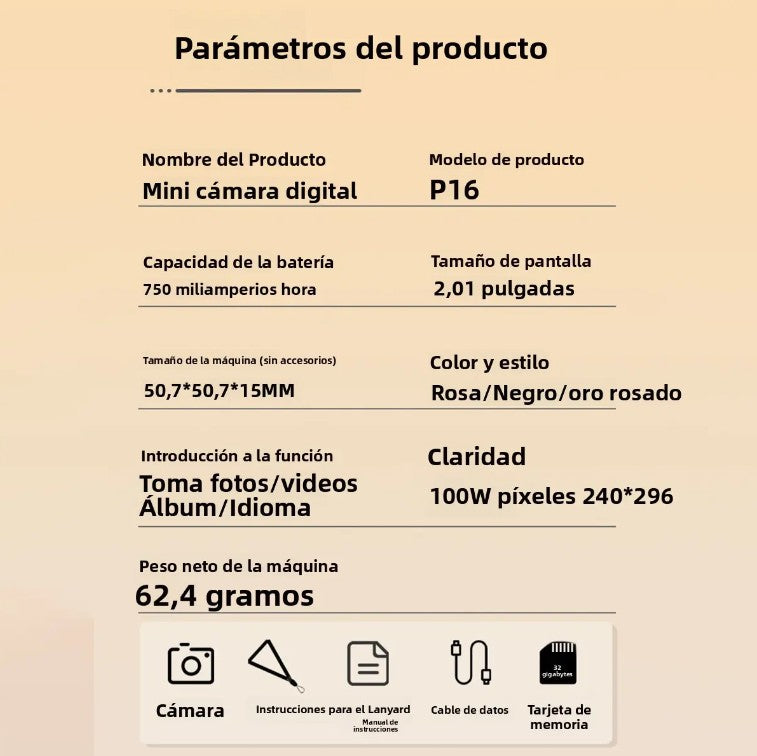 Cámara Digital W&o Q16 Compacta Y Versátil  Ultra Mini Tipo